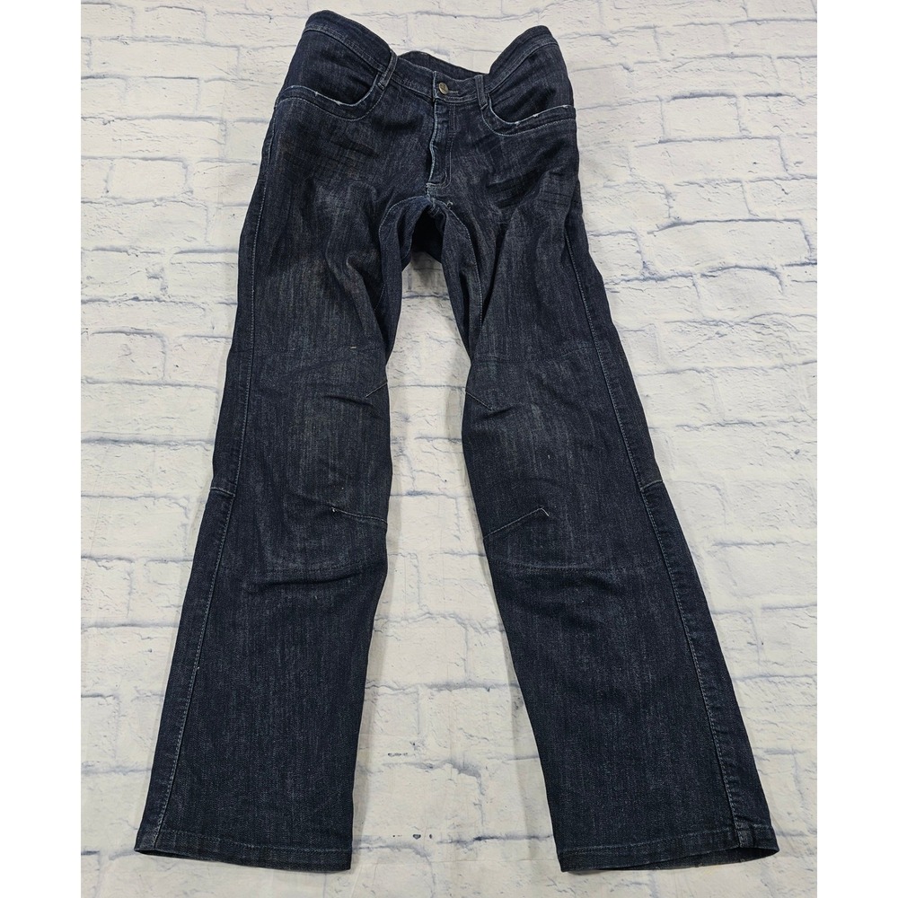 Highway 1 Motorcycle Jeans Mens 33/32 Dark Indigo Distressed Reinforced Biker